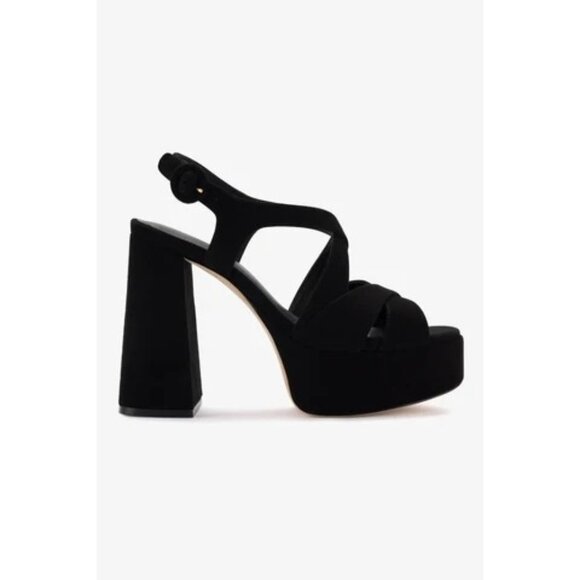 Larroude Shoes - Larroude NIB Bee Platform Sandal in Black Suede Size 7.5
